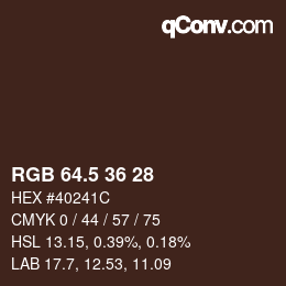 Color code: RGB 64.5 36 28 | qconv.com