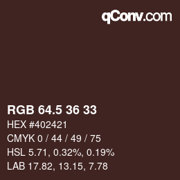 Color code: RGB 64.5 36 33 | qconv.com