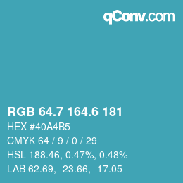 カラーコード: RGB 64.7 164.6 181 | qconv.com