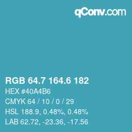カラーコード: RGB 64.7 164.6 182 | qconv.com