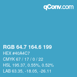 カラーコード: RGB 64.7 164.6 199 | qconv.com