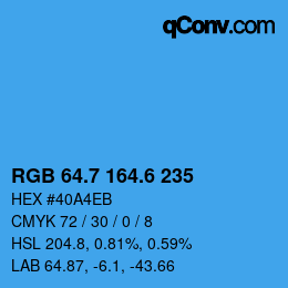 カラーコード: RGB 64.7 164.6 235 | qconv.com