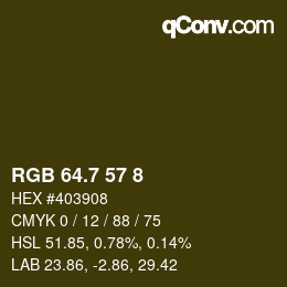カラーコード: RGB 64.7 57 8 | qconv.com