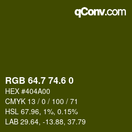 カラーコード: RGB 64.7 74.6 0 | qconv.com