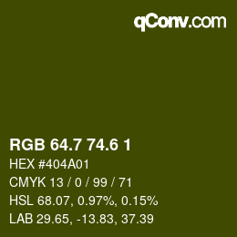 カラーコード: RGB 64.7 74.6 1 | qconv.com