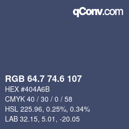 カラーコード: RGB 64.7 74.6 107 | qconv.com