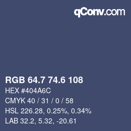 カラーコード: RGB 64.7 74.6 108 | qconv.com