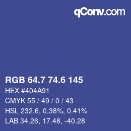 カラーコード: RGB 64.7 74.6 145 | qconv.com