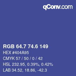 カラーコード: RGB 64.7 74.6 149 | qconv.com