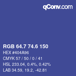 カラーコード: RGB 64.7 74.6 150 | qconv.com