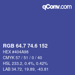 カラーコード: RGB 64.7 74.6 152 | qconv.com