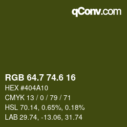 カラーコード: RGB 64.7 74.6 16 | qconv.com