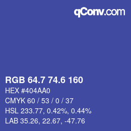 カラーコード: RGB 64.7 74.6 160 | qconv.com