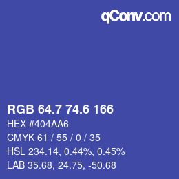 カラーコード: RGB 64.7 74.6 166 | qconv.com