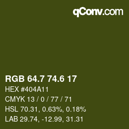 カラーコード: RGB 64.7 74.6 17 | qconv.com