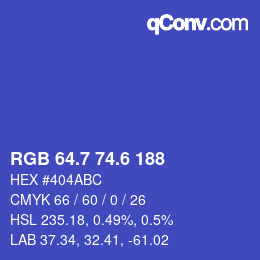 カラーコード: RGB 64.7 74.6 188 | qconv.com