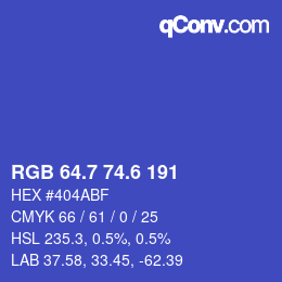 カラーコード: RGB 64.7 74.6 191 | qconv.com