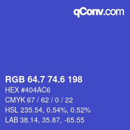 カラーコード: RGB 64.7 74.6 198 | qconv.com