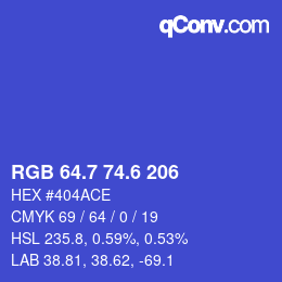 カラーコード: RGB 64.7 74.6 206 | qconv.com