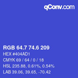 カラーコード: RGB 64.7 74.6 209 | qconv.com