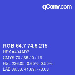 カラーコード: RGB 64.7 74.6 215 | qconv.com