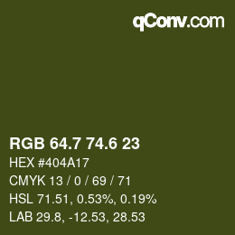カラーコード: RGB 64.7 74.6 23 | qconv.com