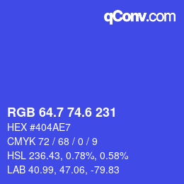 カラーコード: RGB 64.7 74.6 231 | qconv.com