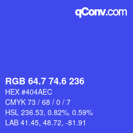 カラーコード: RGB 64.7 74.6 236 | qconv.com