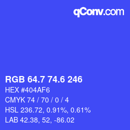 カラーコード: RGB 64.7 74.6 246 | qconv.com