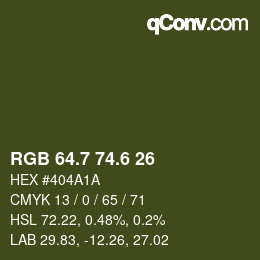 カラーコード: RGB 64.7 74.6 26 | qconv.com