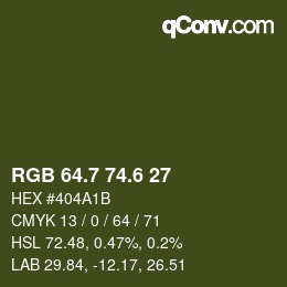 カラーコード: RGB 64.7 74.6 27 | qconv.com