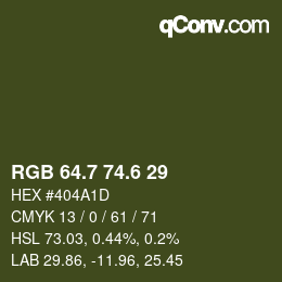 カラーコード: RGB 64.7 74.6 29 | qconv.com