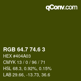 カラーコード: RGB 64.7 74.6 3 | qconv.com