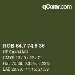 カラーコード: RGB 64.7 74.6 36 | qconv.com