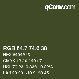 カラーコード: RGB 64.7 74.6 38 | qconv.com