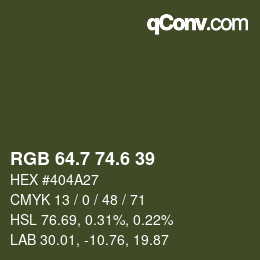 カラーコード: RGB 64.7 74.6 39 | qconv.com