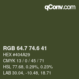 カラーコード: RGB 64.7 74.6 41 | qconv.com