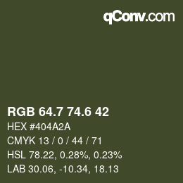 カラーコード: RGB 64.7 74.6 42 | qconv.com