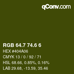 カラーコード: RGB 64.7 74.6 6 | qconv.com