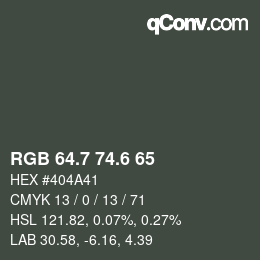 カラーコード: RGB 64.7 74.6 65 | qconv.com