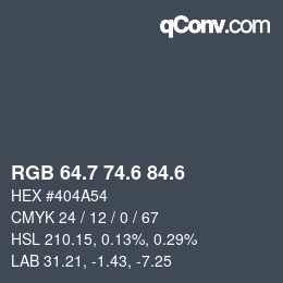 カラーコード: RGB 64.7 74.6 84.6 | qconv.com