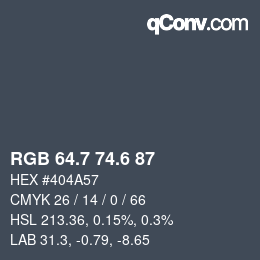 カラーコード: RGB 64.7 74.6 87 | qconv.com