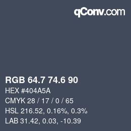 カラーコード: RGB 64.7 74.6 90 | qconv.com