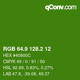 カラーコード: RGB 64.9 128.2 12 | qconv.com
