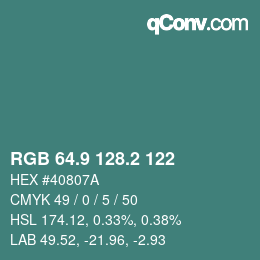 Color code: RGB 64.9 128.2 122 | qconv.com
