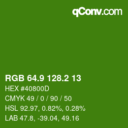 カラーコード: RGB 64.9 128.2 13 | qconv.com