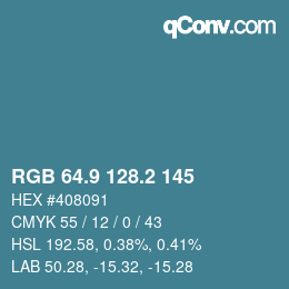 Color code: RGB 64.9 128.2 145 | qconv.com