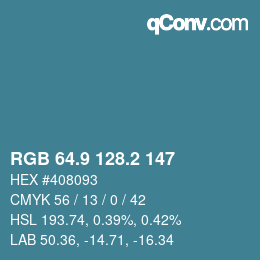 Color code: RGB 64.9 128.2 147 | qconv.com