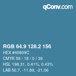 Color code: RGB 64.9 128.2 156 | qconv.com