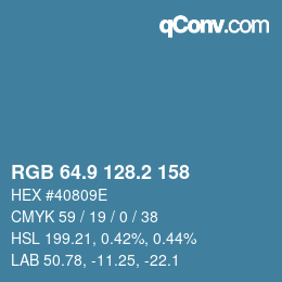 カラーコード: RGB 64.9 128.2 158 | qconv.com